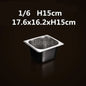 Square pot Kitchen Pans, 304 stainless steel 1/9 1/6 1/4 1/3 Food Chafing pans, Buffet Containers Lid 0.7 mm