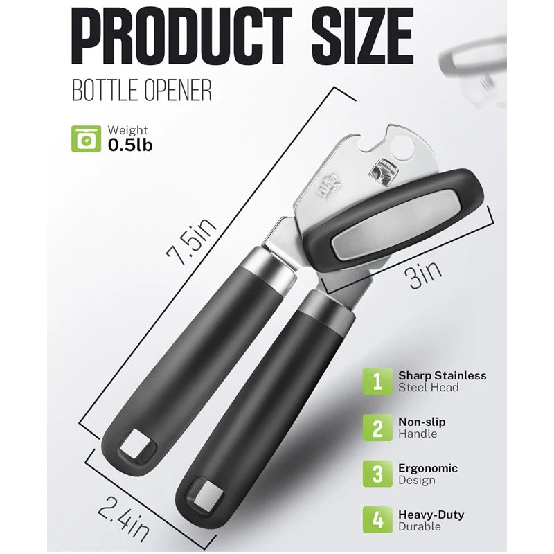 Easy-Grip Can Opener - The Perfect Gift for Seniors, Parents & Home Chefs - Effortless Opening with No Sharp Edges.
