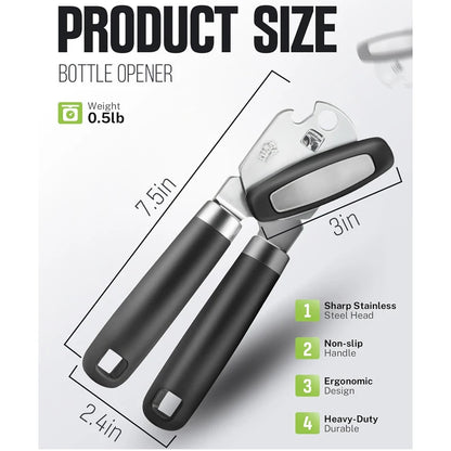 Easy-Grip Can Opener - The Perfect Gift for Seniors, Parents & Home Chefs - Effortless Opening with No Sharp Edges.