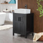 Black 24" Bathroom Vanity with Sink Combo, Grooved, Customized