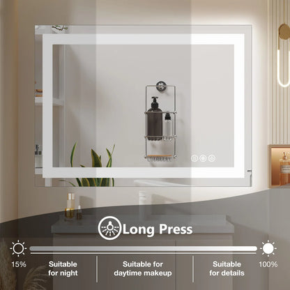 36"x 24"LED Mirror Tempered Glass with Front Light and Backlit