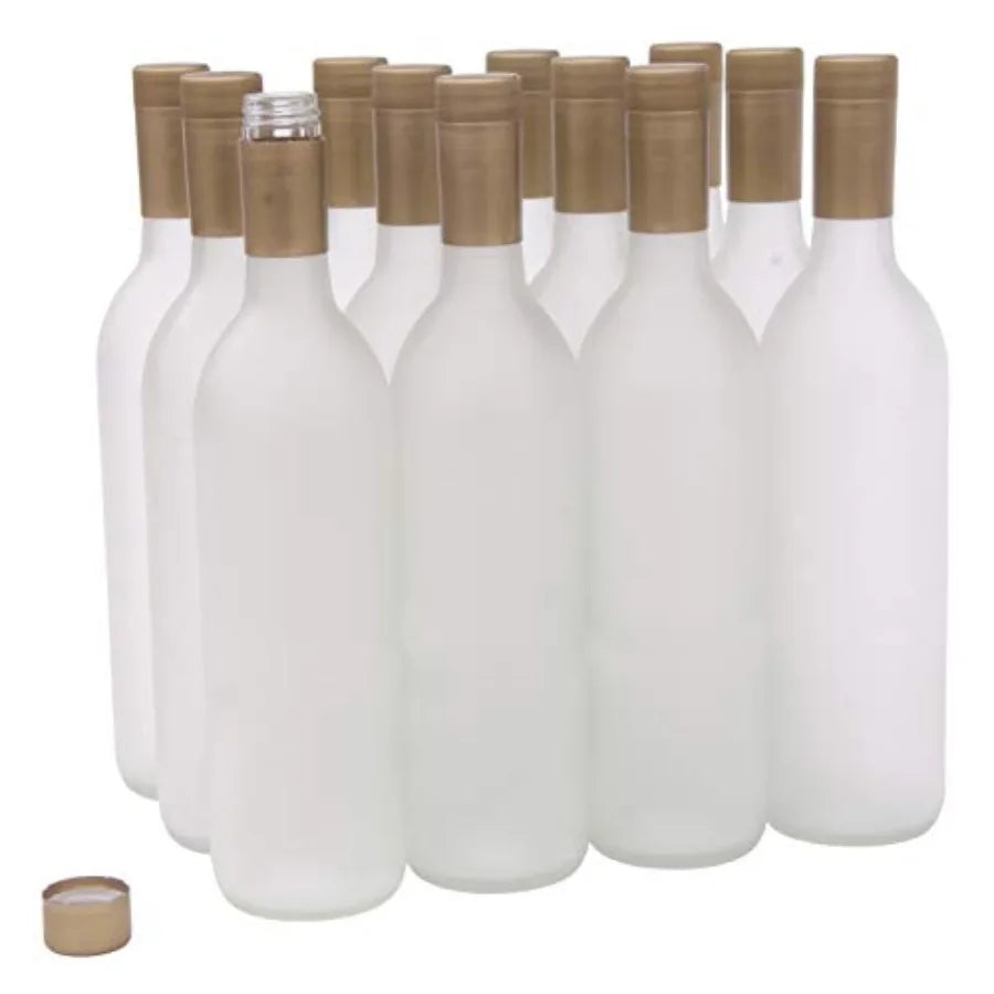 W5-CG-TNS-RD 750ml Glass Bordeaux Wine Bottles with Twist-N-Seal Capsules - Case of 12
