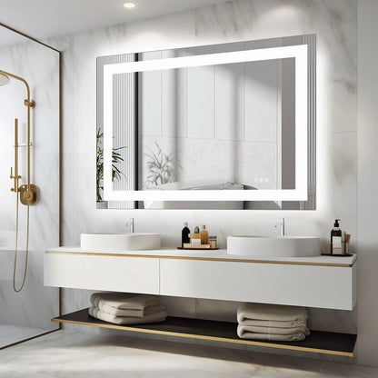 36"x 24"LED Mirror Tempered Glass with Front Light and Backlit