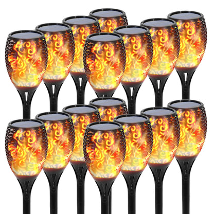 4//8/12/16PCS Solar Flickering Flame Torch Lights (43 inch 96 )LED Waterproof for Landscape Garden Pathway