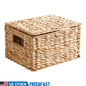 Natural Handmade Woven Hyacinth Basket with Lid