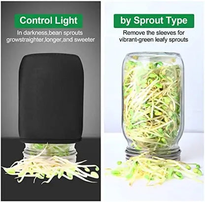 Sprouting Jar Kit 32 Oz – 2 Mason Jars with Lids, Sleeves, Tray & Brush