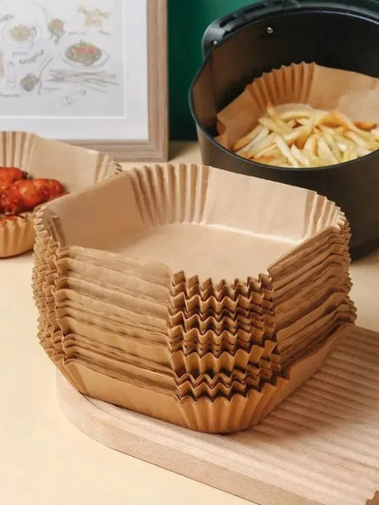 50Pcs Air Fryer Disposable Paper Non-Stick Airfryer Baking Papers