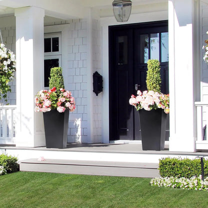 2 PCS 22.4 Inch Tall Plastic Planter for Indoor ＆ Outdoor