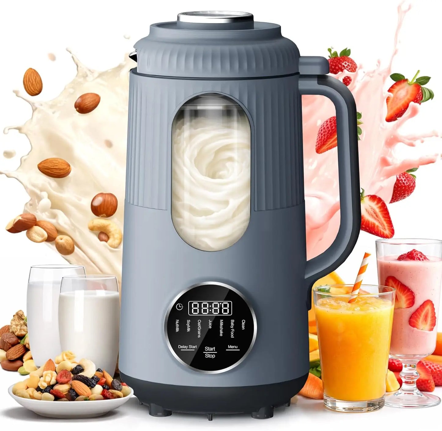 Automatic Nut Milk Maker Machine for Homemade Oat Almond Soy Plant-Based Milk Juice Milkshake