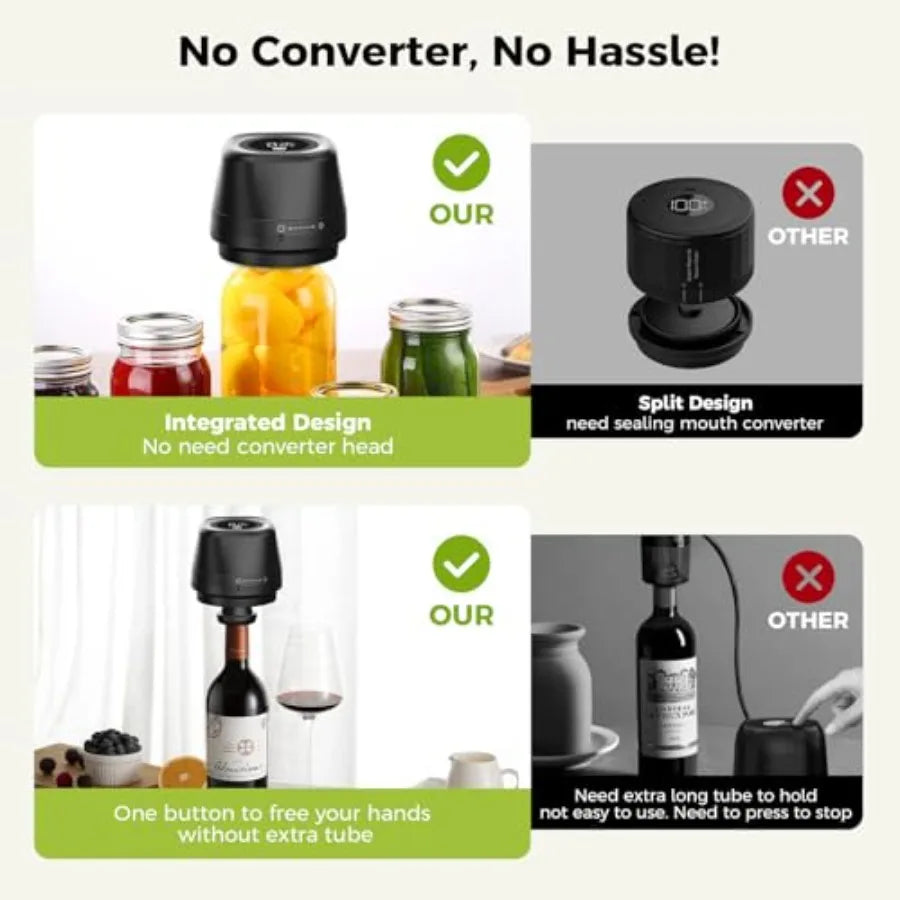 Upgraded Electric Mason Jar Vacuum Sealer, for Canning with Wide and Regular Mouth Mason Lid