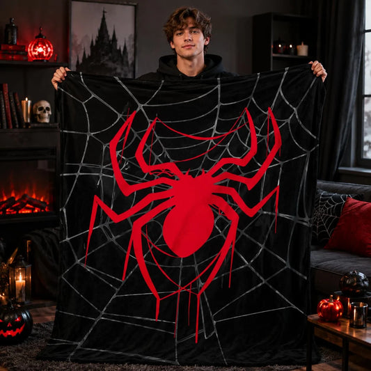 1pc Soft Flannel Blanket with Spider Print Design, Perfect for Napping, Working, Studying, or Traveling