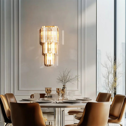 Modern Crystal Wall Lamp, 3-Layer Crystal Sconce