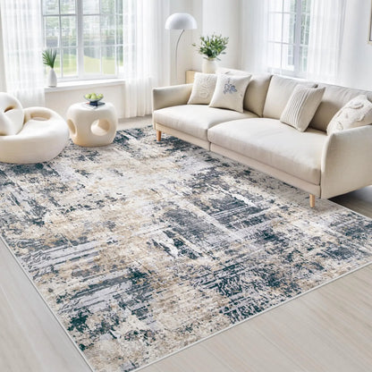 6x9 Modern Abstract Rug for Living Room -Washable Soft Non Slip Stain Resistant