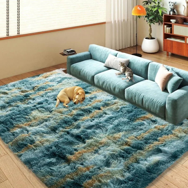 Soft Shag Rugs For Bedroom, Living Room, Luxury Modern Plush Carpet for Girls Boys Room Dorm Indoor