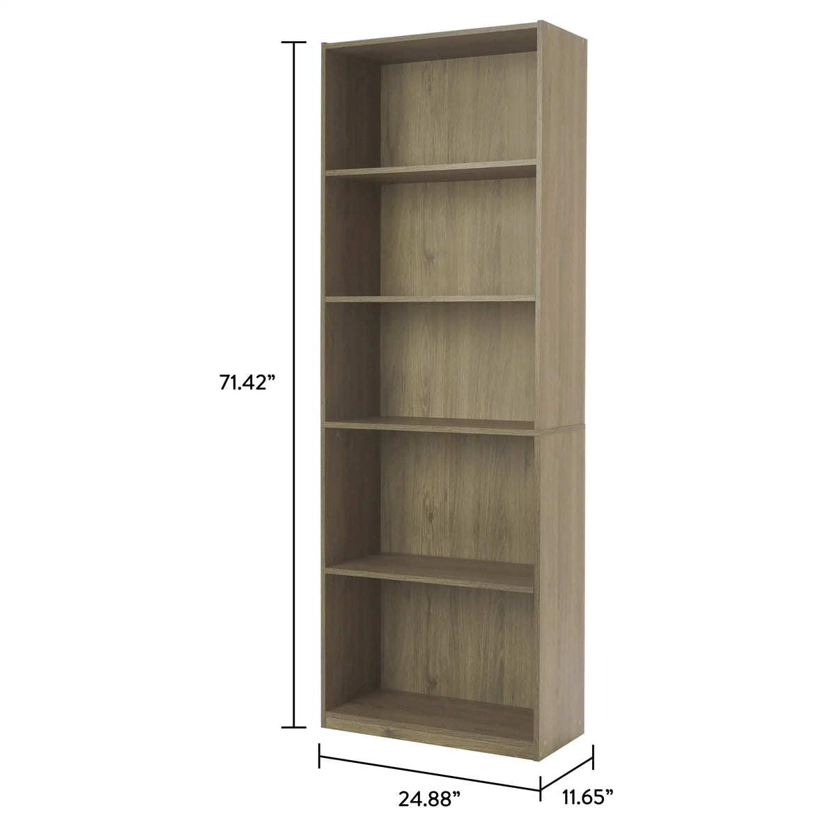 Mainstays 5-Shelf Bookcase with Adjustable Shelves, White