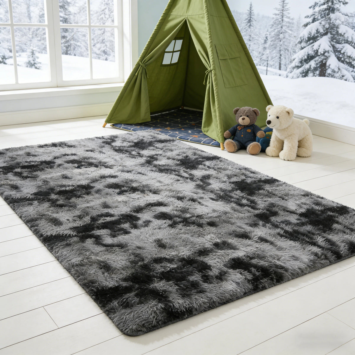6x9 Ft Large Shag Rugs for Living Room Decor, Tie-Dyed Ultra Soft Fluffy Furry Area Rugs for Bedroom Indoor Floor