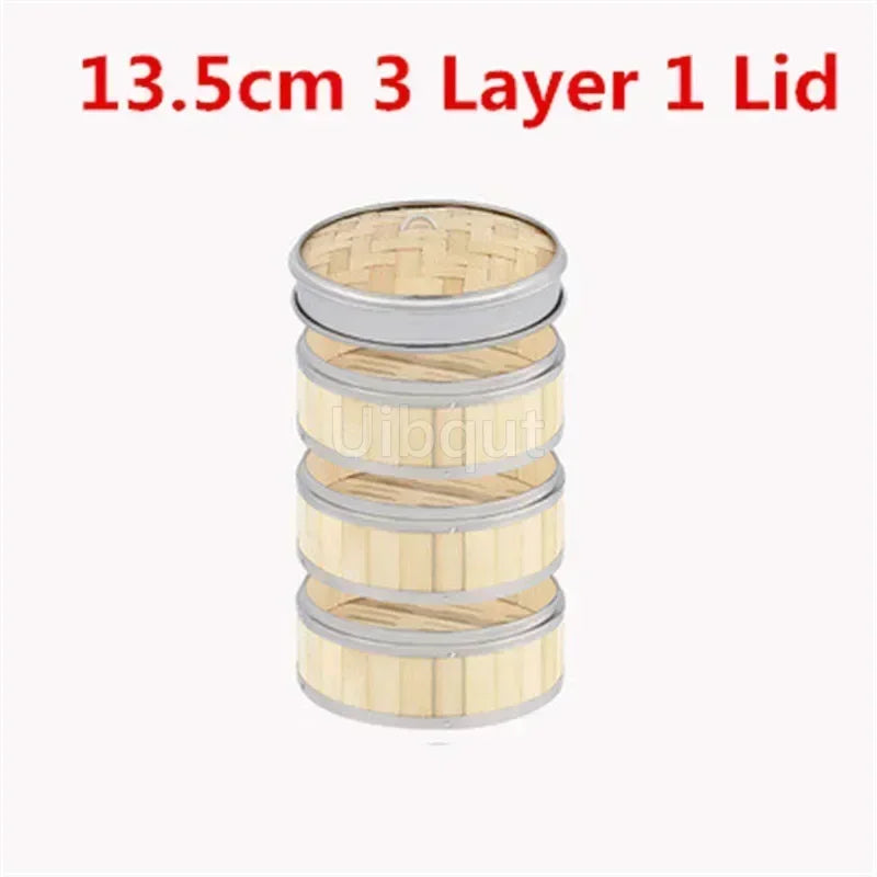 Bamboo Food Steamer basket with Stainless Steel Banding