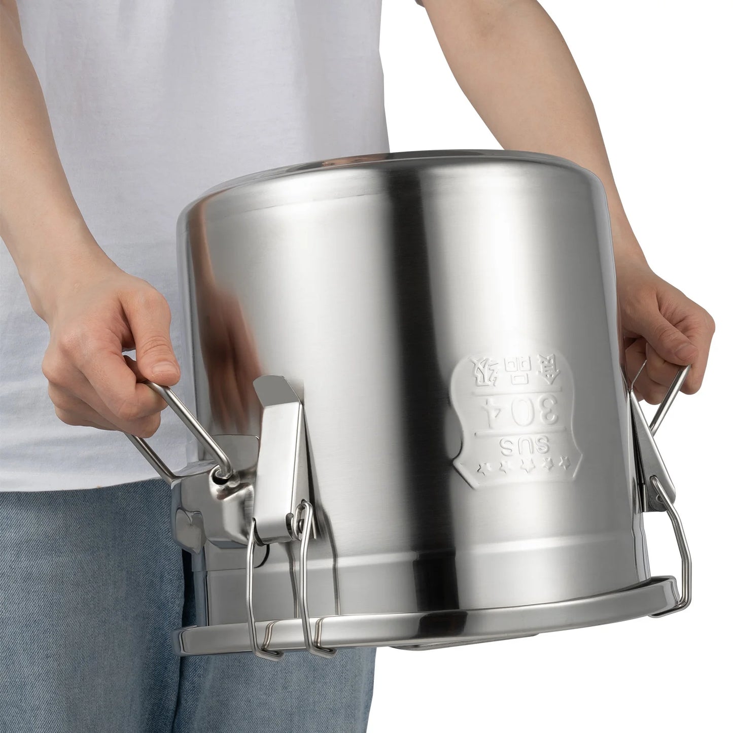 12L 304 Stainless Steel Kitchen Container for Rice, Oil, Airtight Durable, Corrosion Resistant