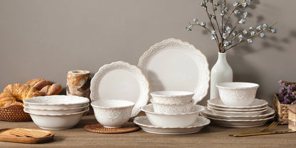 16/32 Piece Dinner Sets with 4 PCS Dinner Plate/Dessert/Cereal Bowl/Soup