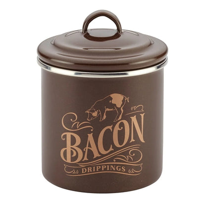 Kitchen Bacon Grease Enamel Steel Container