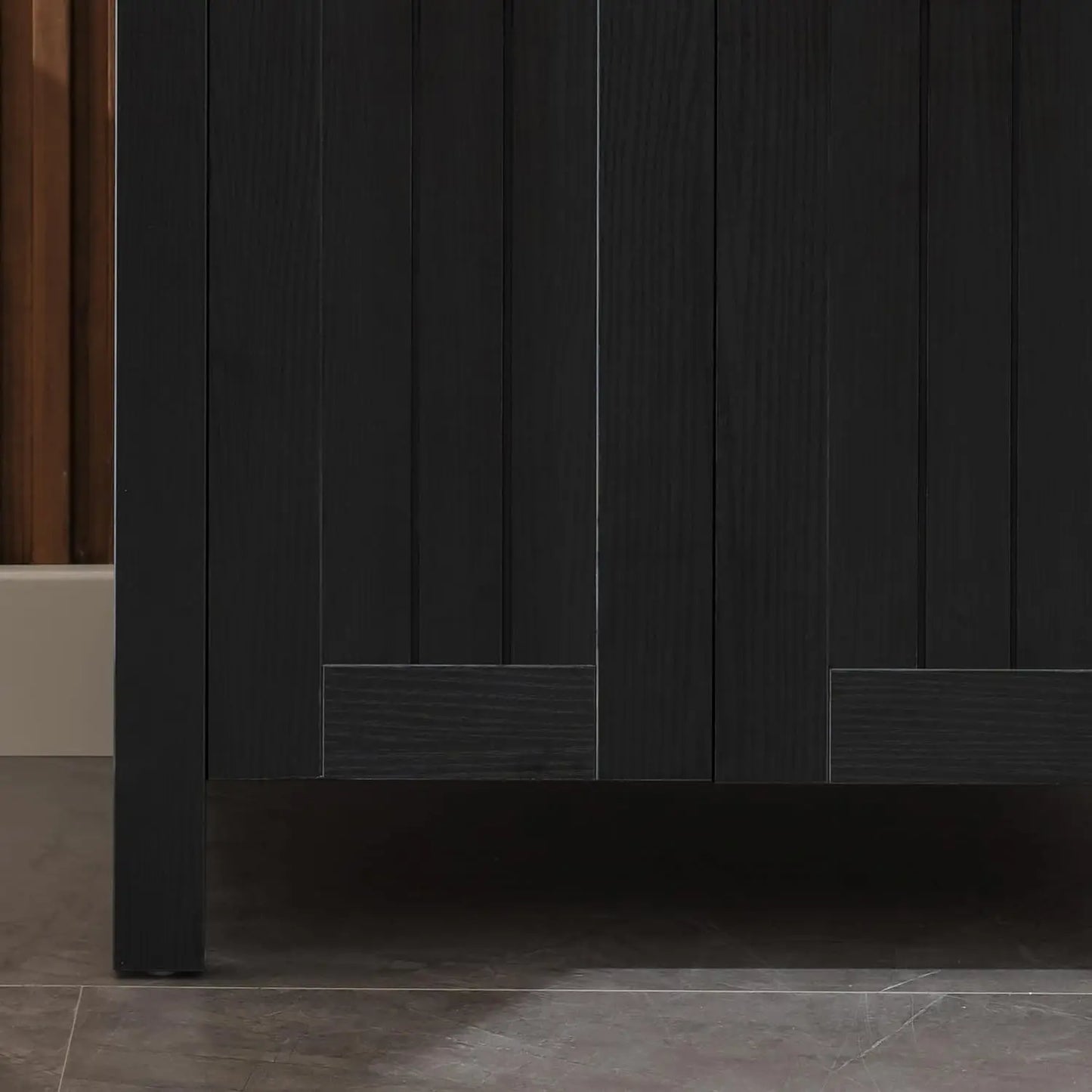 Black 24" Bathroom Vanity with Sink Combo, Grooved, Customized