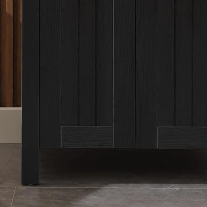 Black 24" Bathroom Vanity with Sink Combo, Grooved, Customized