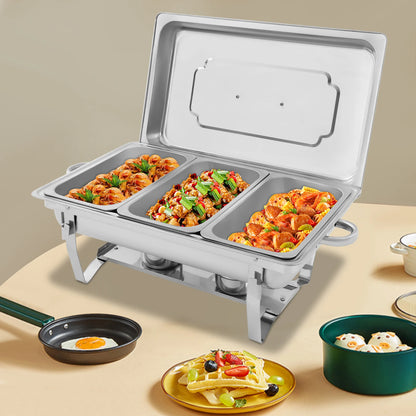 Stainless Steel Chafing Dish Buffet Set, Rectangular Catering Chafer