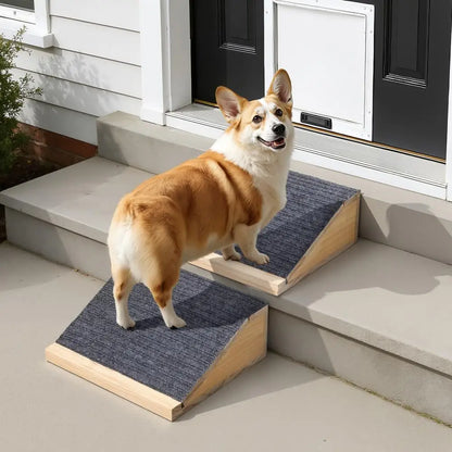 Wooden Pet Ramp, Low Angle for Small Dogs/Cats, Easy Assembly