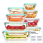 8-Pack Airtight Glass Food Storage Containers for Microwave,Oven,Freezer and Dishwasher