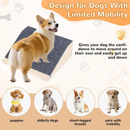 Wooden Pet Ramp, Low Angle for Small Dogs/Cats, Easy Assembly