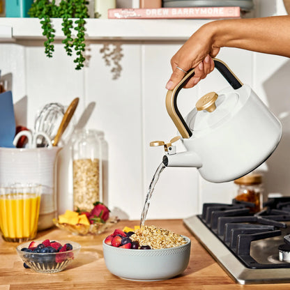 Beautiful 1.8L Ceramic Non-Stick Stovetop Tea Kettle, Sage Green by Drew Barrymore