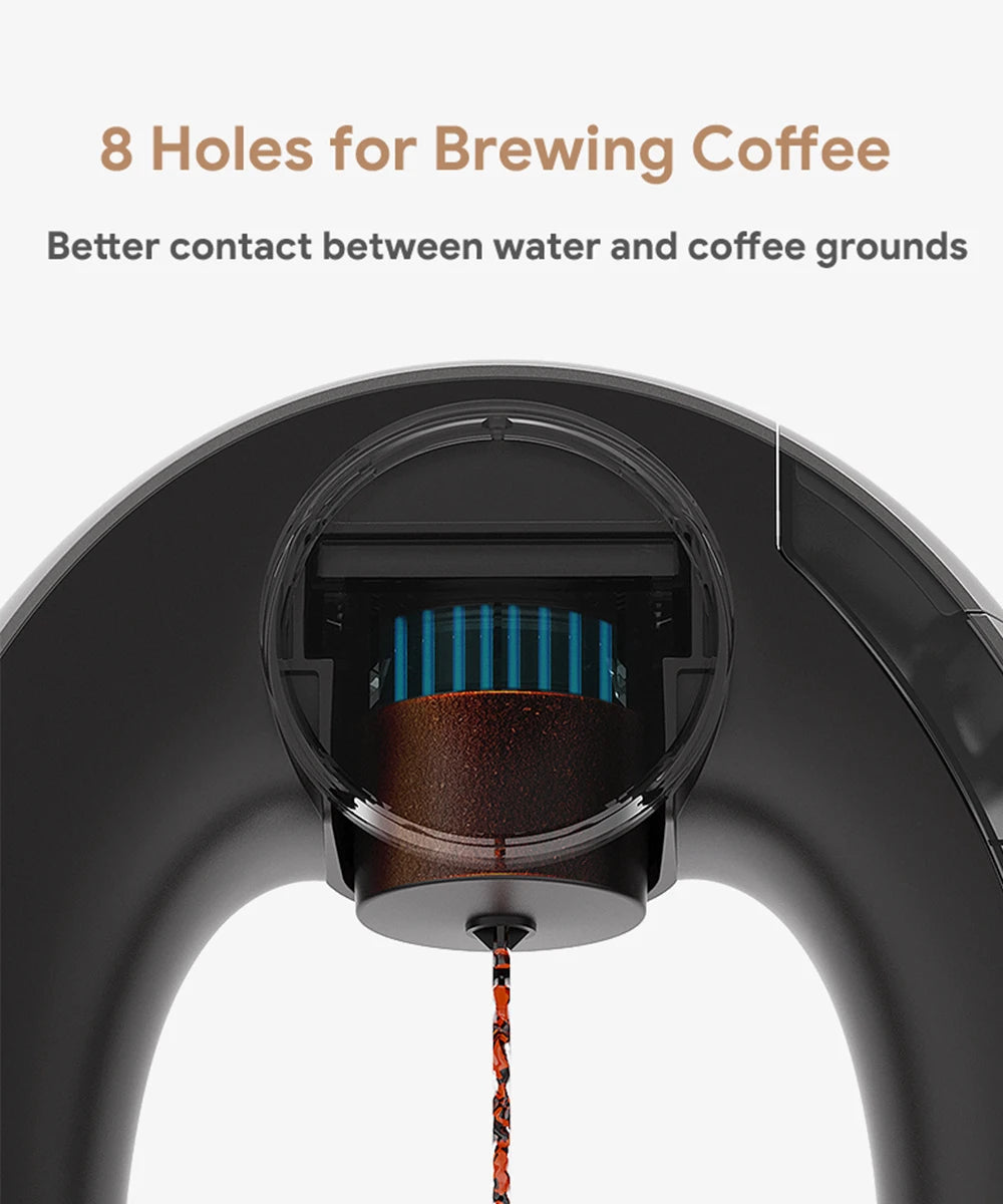 MINI Q Coffee Maker, Portable Machine Compatible with Coffee Powder & Tea