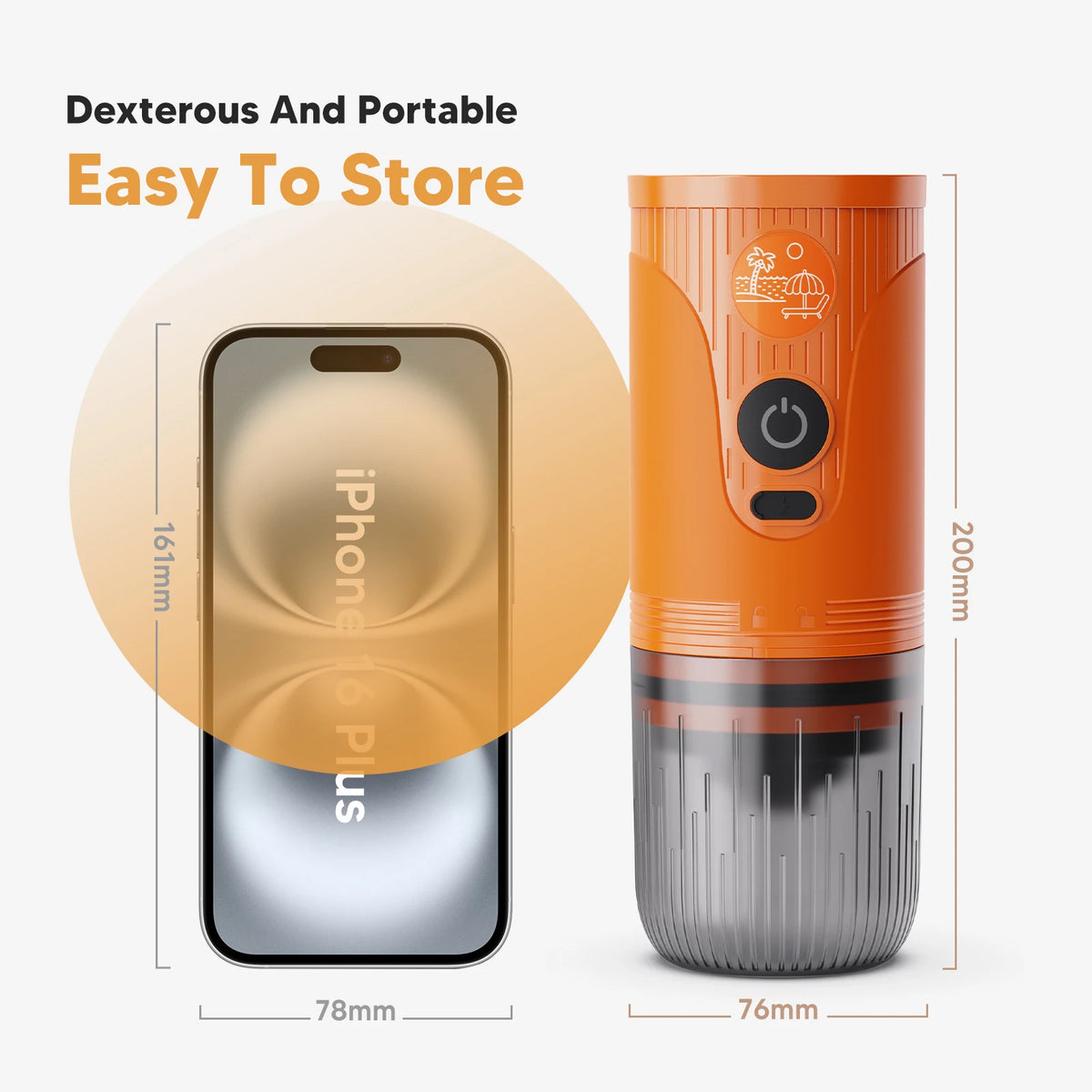 Portable Electric Coffee Bean Grinder, Ceramic Core, Adjustable and Rechargeable