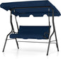3 Person Porch Swing, with Removable Cushions and Powder Coated Steel Frame, with Canopy