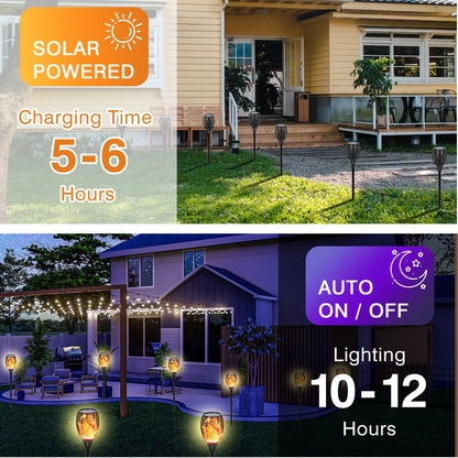 4//8/12/16PCS Solar Flickering Flame Torch Lights (43 inch 96 )LED Waterproof for Landscape Garden Pathway