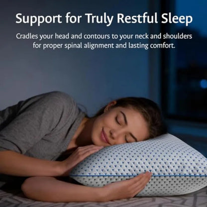 Cooling Gel Memory Foam Pillows, Queen Size Set of 2, Bamboo Rayon