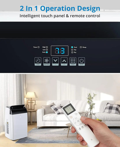 14000 BTU Portable Air Conditioner, 3-In-1 Free Standing Cooling AC Unit With Fan, Dehumidifier, Remote Control, Sleep Mode