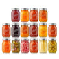 16-Pack 16 oz Mason Jars with Lids- Ideal for DIY Spices, Meal Prep
