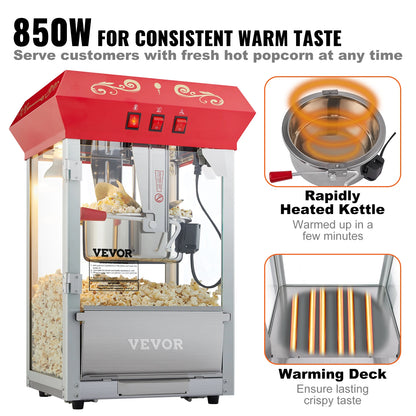 Electric Popcorn Maker, Commercial Popper Machine  with Scoop Spoon