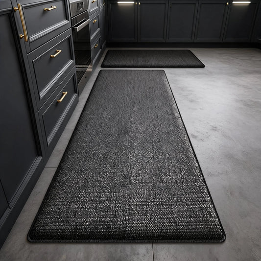 Square Kitchen Floor Mat, Thick Plush Flannel Rug, Non Slip Highly Absorbent Soft Rug for Kitchen or Bathroom