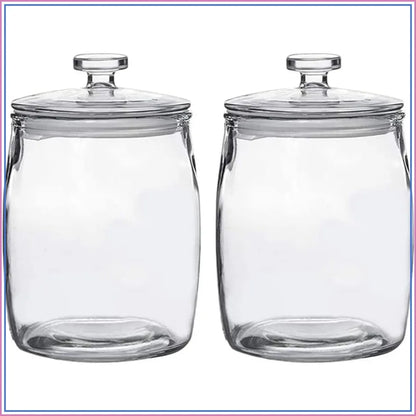 Half Gallon Glass Jars with Lid, Wide Mouth Cookie Jar Set of 2, Apothecary Jar for Candy, Kitchen Storage