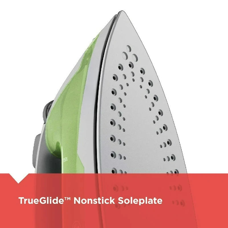 Easy Steam Iron for Clothes, 200W, TrueGlide Nonstick Soleplate, Auto Shut-Off