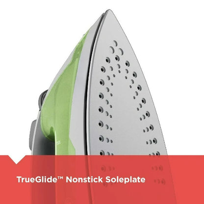 Easy Steam Iron for Clothes, 200W, TrueGlide Nonstick Soleplate, Auto Shut-Off
