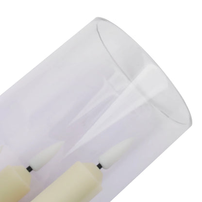 Flameless  Acrylic Short 3 in 1 Taper Candles, Warm Light Flickering Flameless Pillar, LED Electronic Tealight Battery Operated Decor