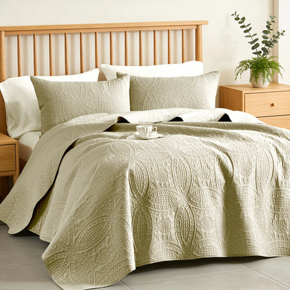 3pcs Or 2pcs Luxury Lightweight Bedspreads Set -Anti-cat Scratch Soft And Breathable Quilt Microfiber Bedspread