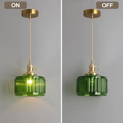 Led Crystal Pendant Light, Green Chandelier Modern Hanging Ceiling Lamp, Retro Home Decor