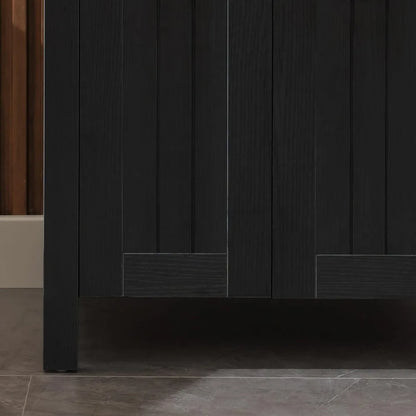 Black 24" Bathroom Vanity with Sink Combo, Grooved, Customized