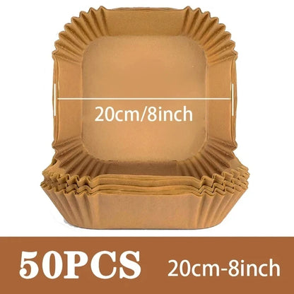 50Pcs Air Fryer Disposable Paper Non-Stick Airfryer Baking Papers