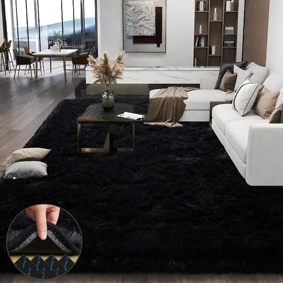 Soft Shag Rugs For Bedroom, Living Room, Luxury Modern Plush Carpet, Non-Slip