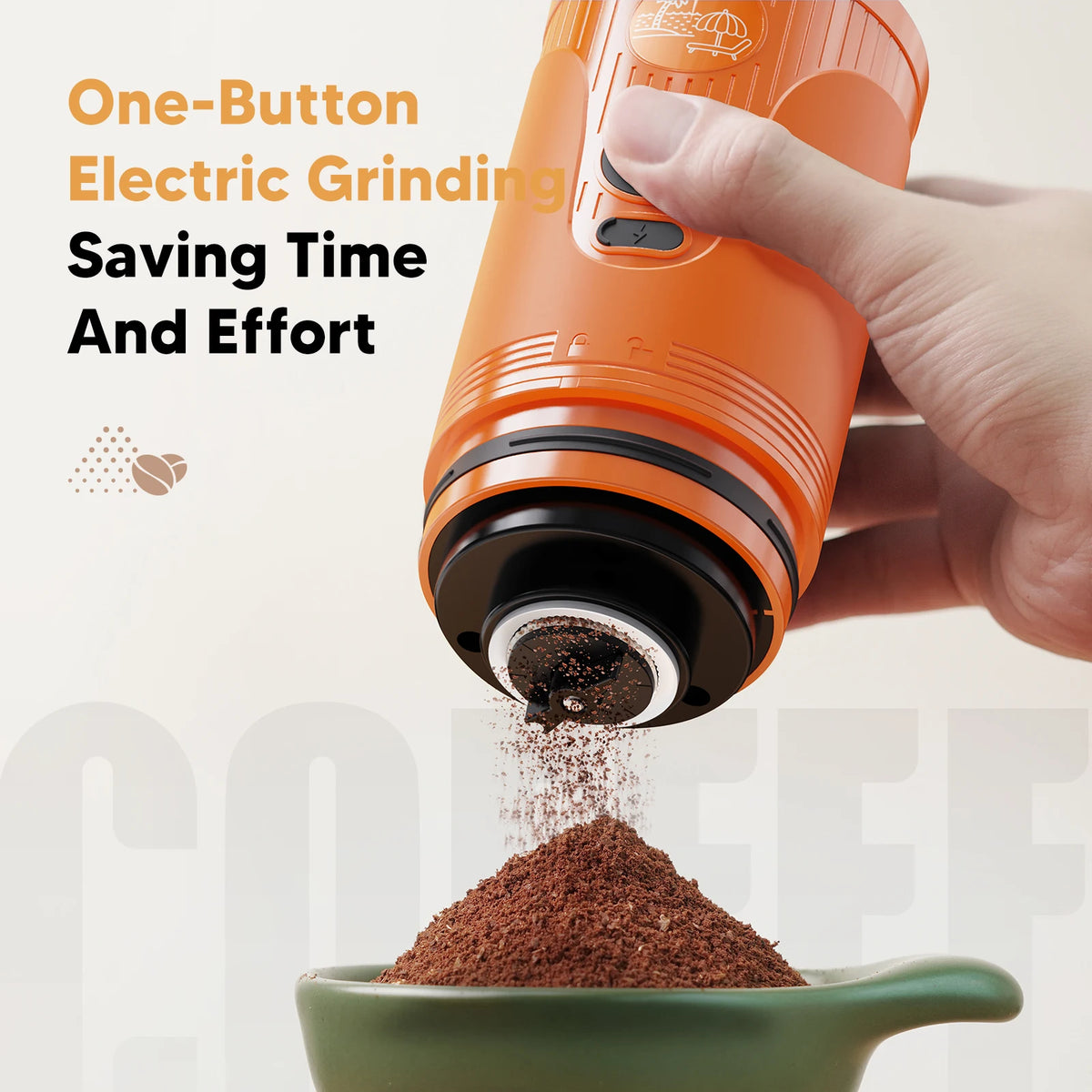 Portable Electric Coffee Bean Grinder, Ceramic Core, Adjustable and Rechargeable